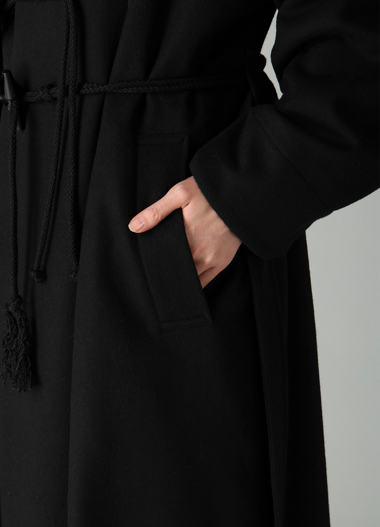 MELTON HOODED DUFFLE COAT