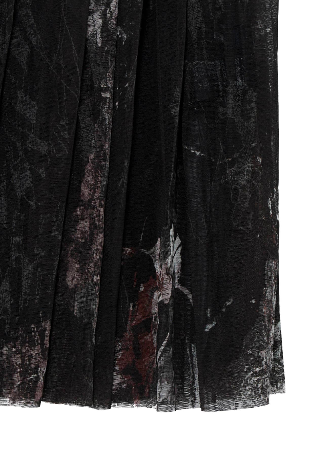 WOOLY TULLE PT GATHERED SLEEVELESS DRESS