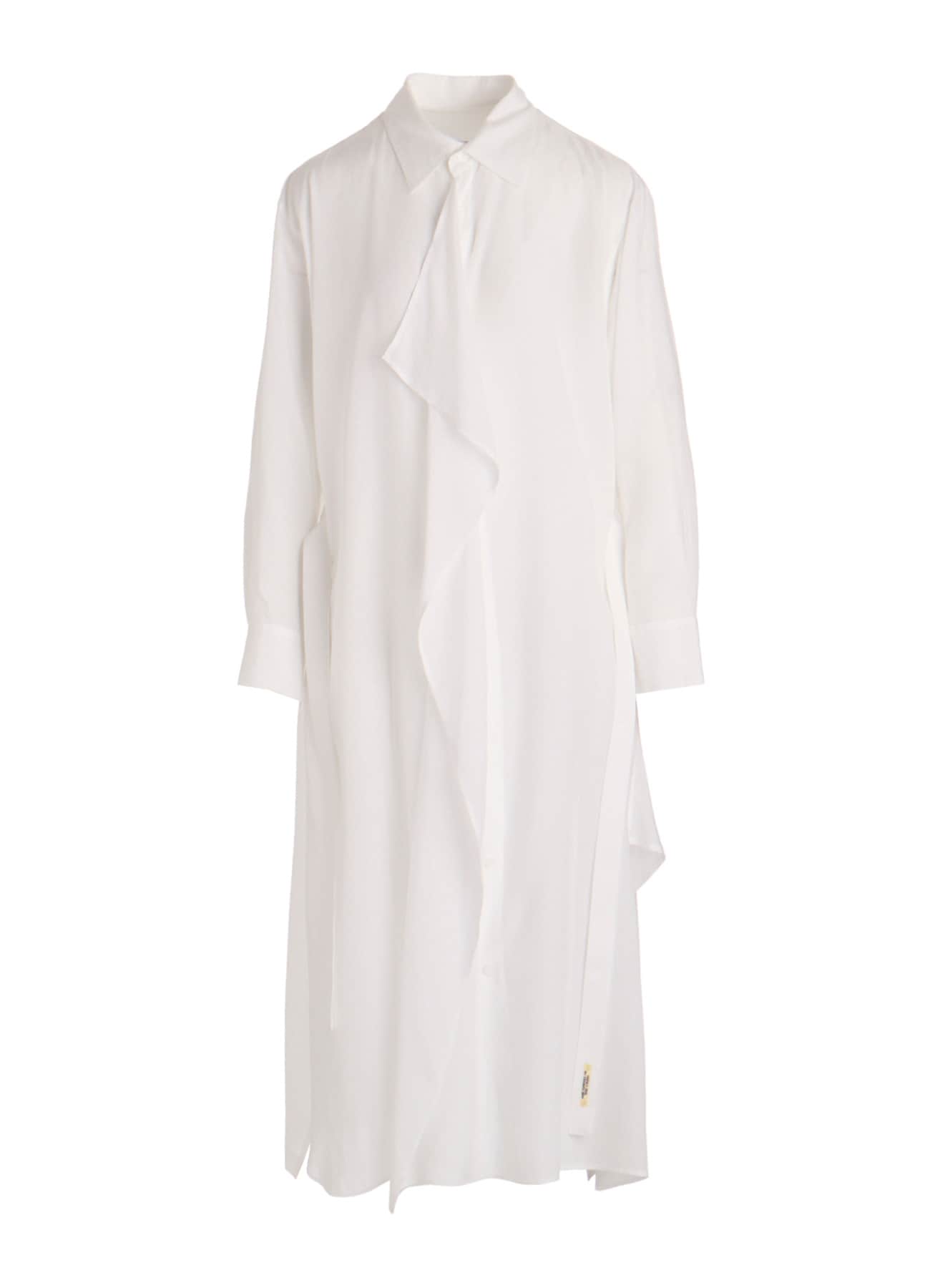 CELLULOSE POPLIN DRAPED SHIRT DRESS