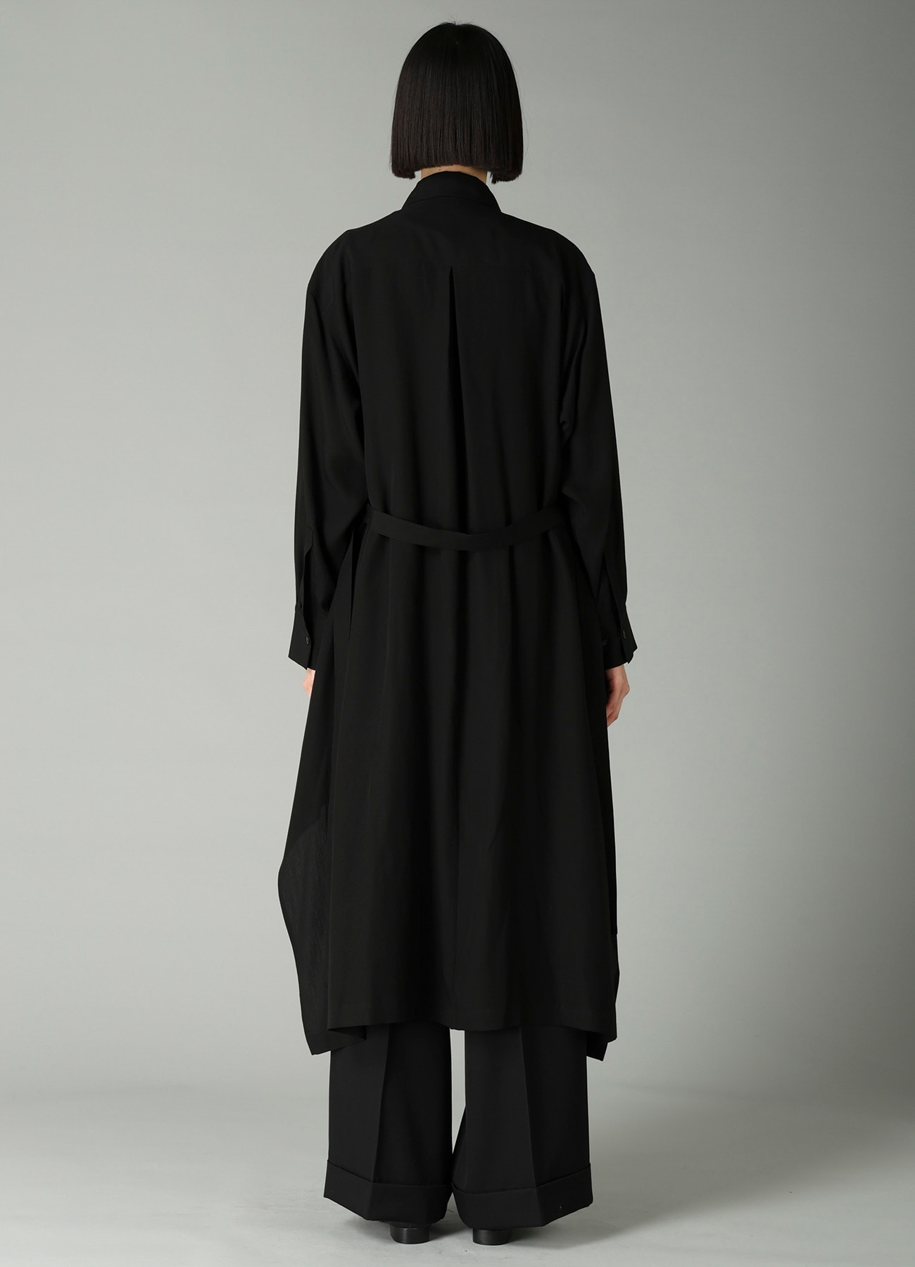 CELLULOSE POPLIN DRAPED SHIRT DRESS