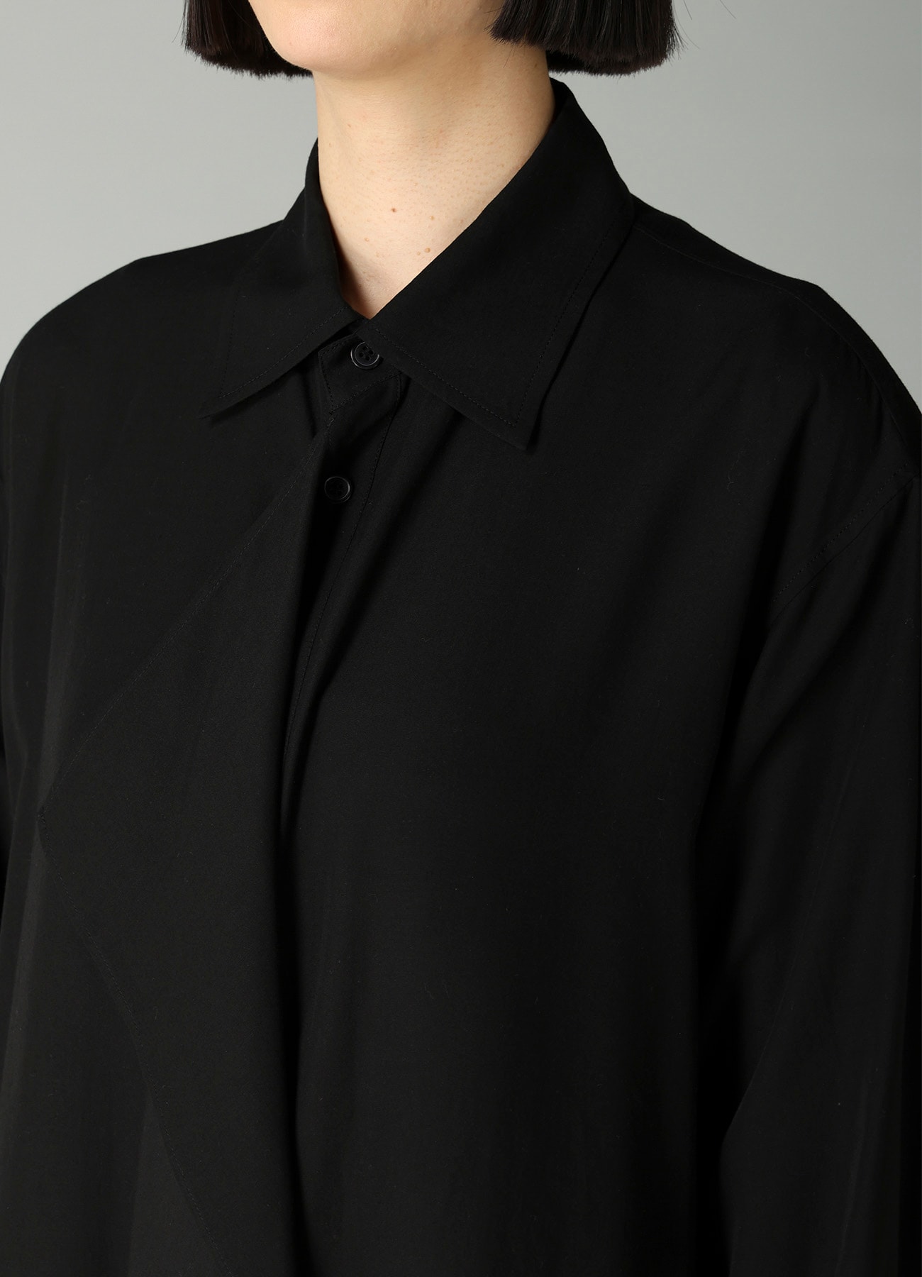 CELLULOSE POPLIN DRAPED SHIRT DRESS