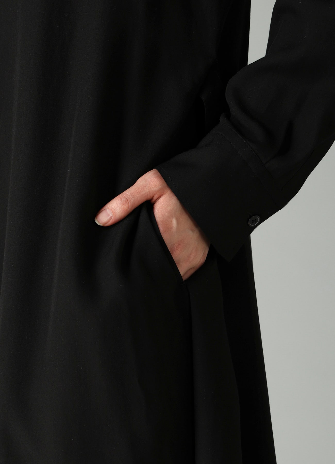 CELLULOSE POPLIN DRAPED SHIRT DRESS