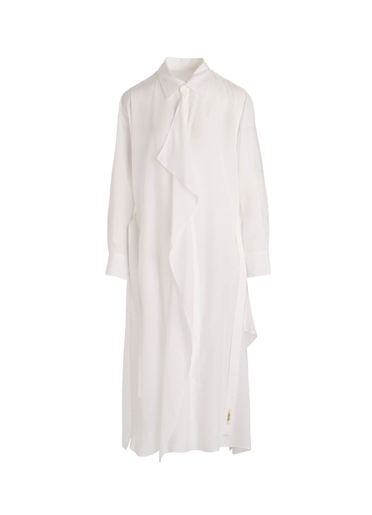 CELLULOSE POPLIN DRAPED SHIRT DRESS