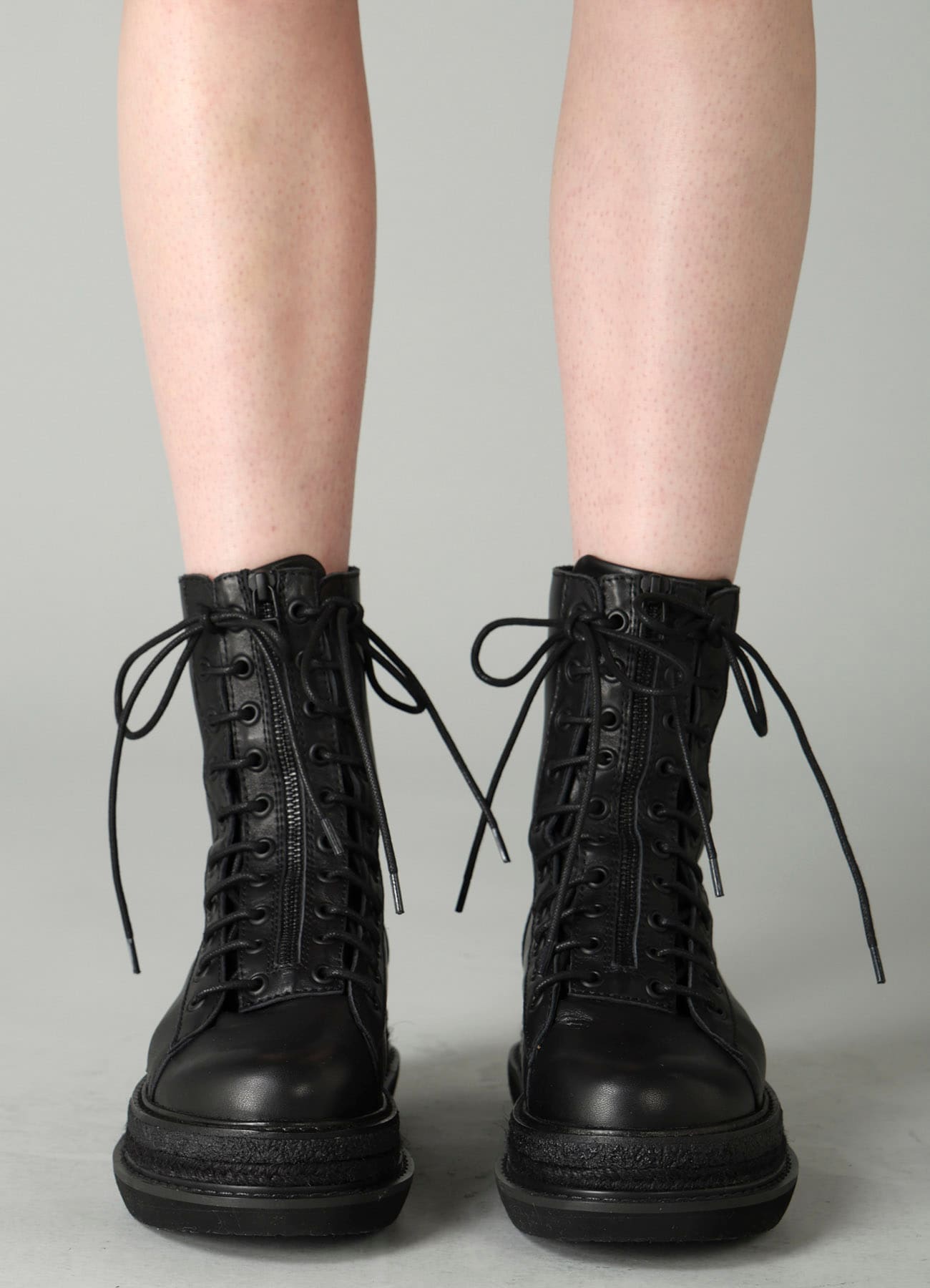 SOFT OIL LEATHER A F ZIP MILITARY BOOTS