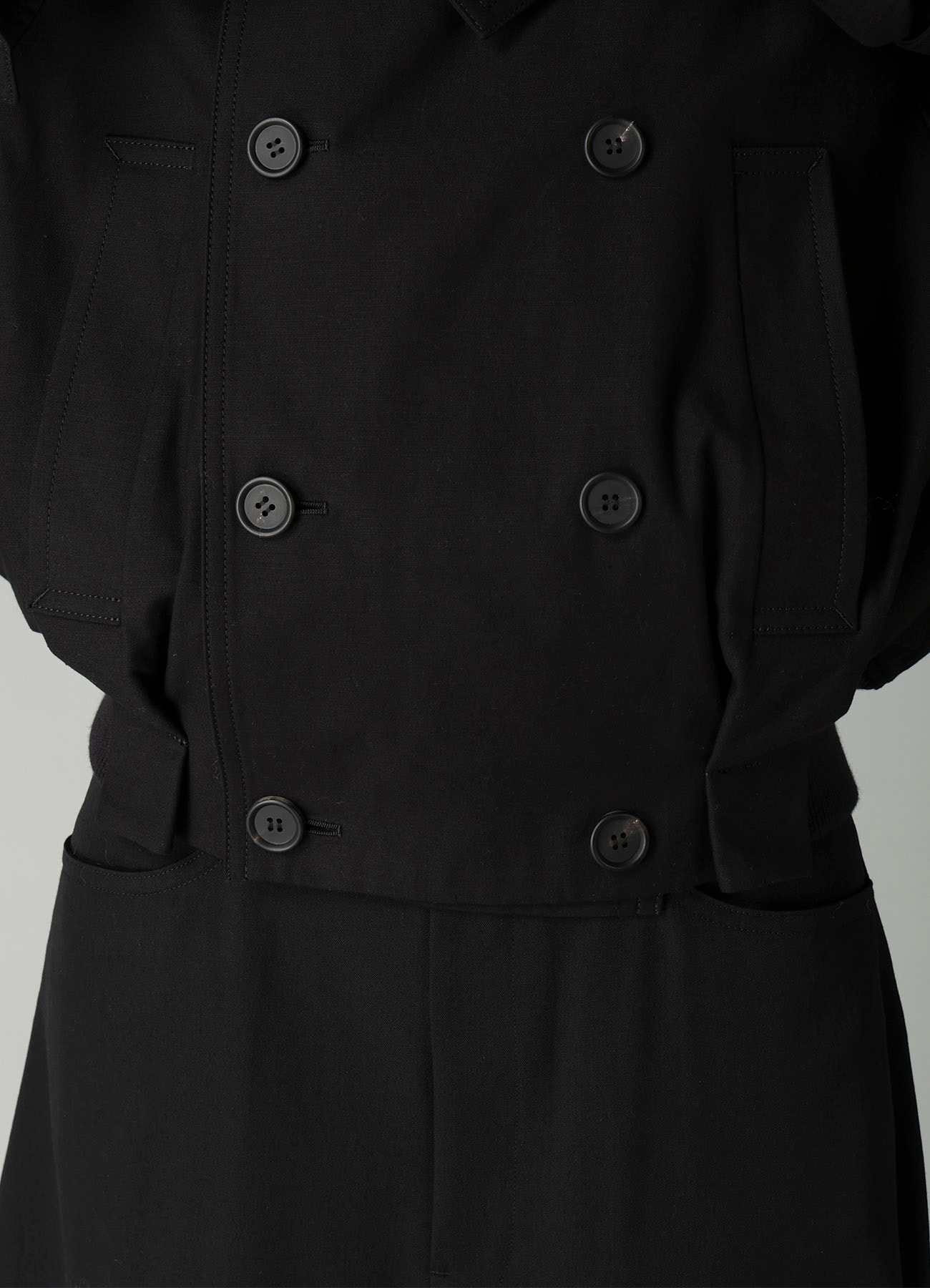 MILITARY BACKSIDE SATIN SHORT TRENCH JACKET