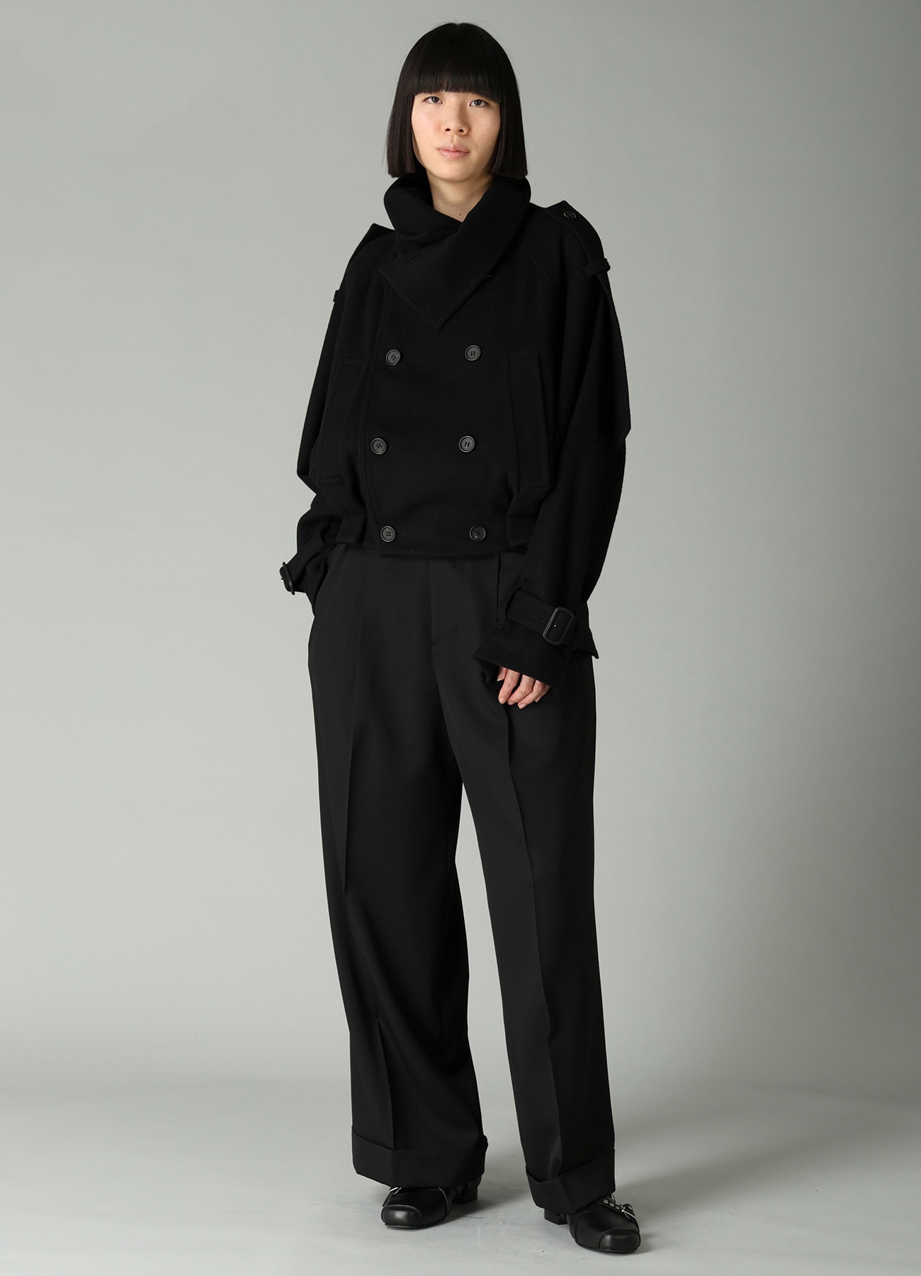 MELTON SHORT TRENCH JACKET