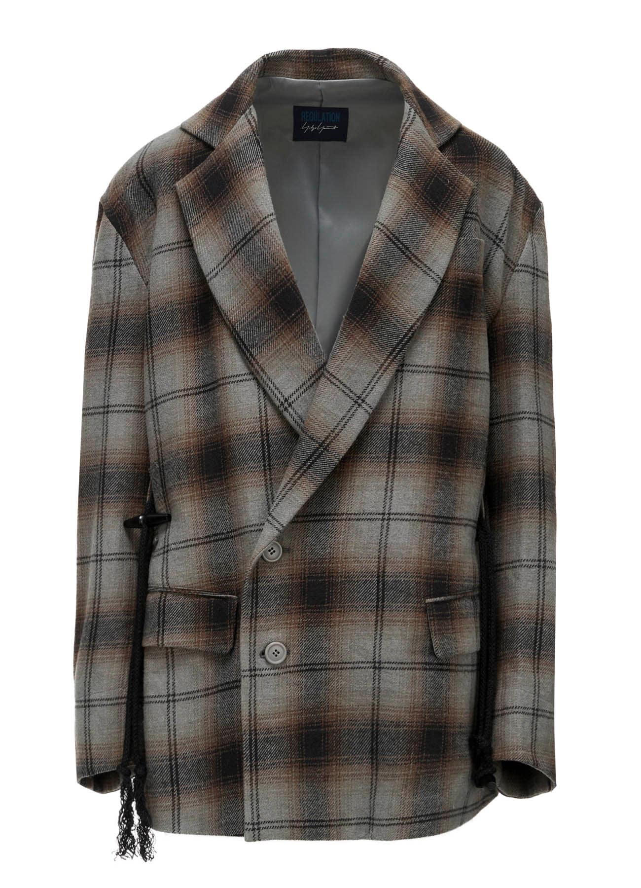 BRUSHED PLAID TOGGLE B DETAIL JACKET