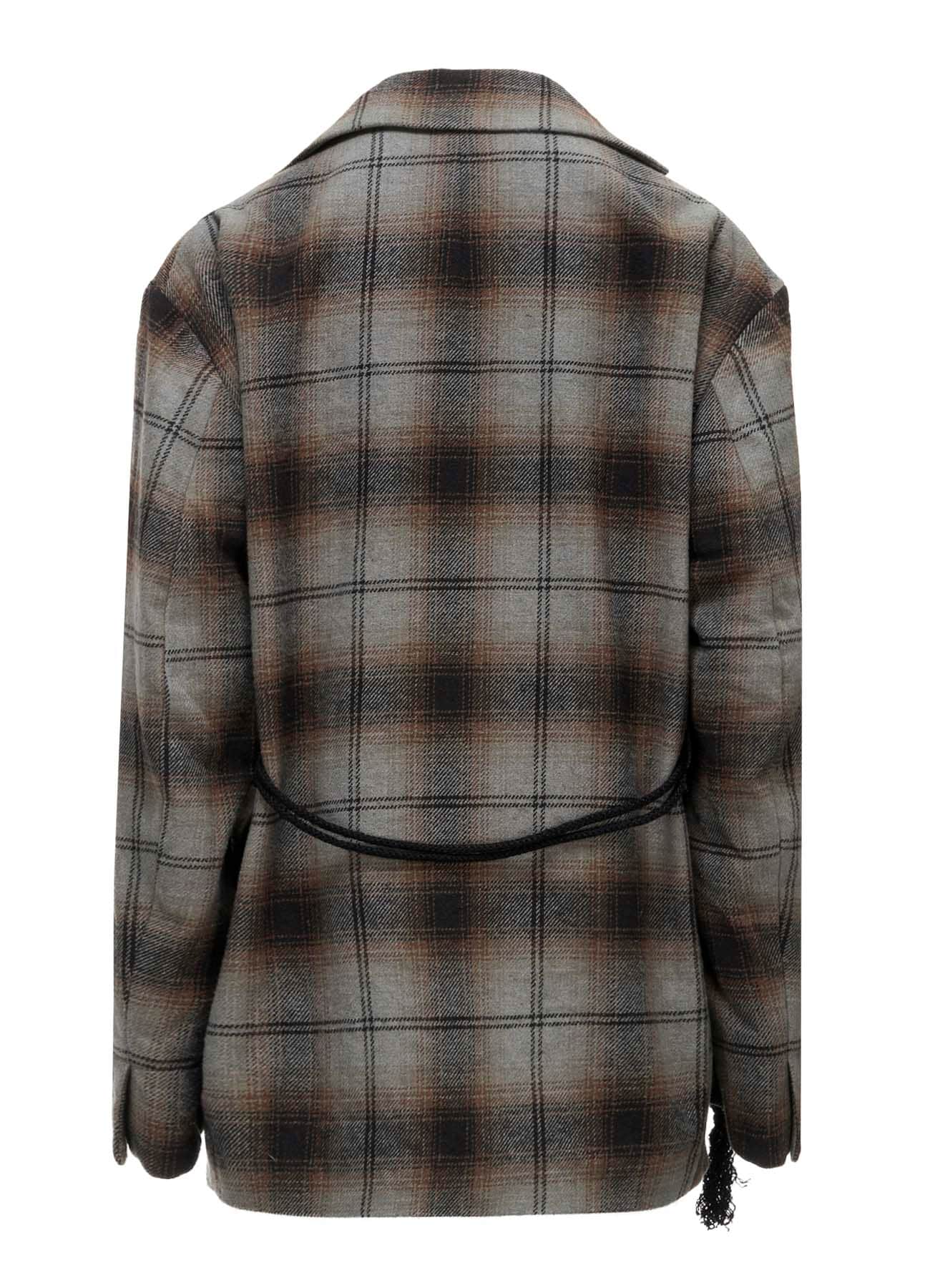 BRUSHED PLAID TOGGLE B DETAIL JACKET