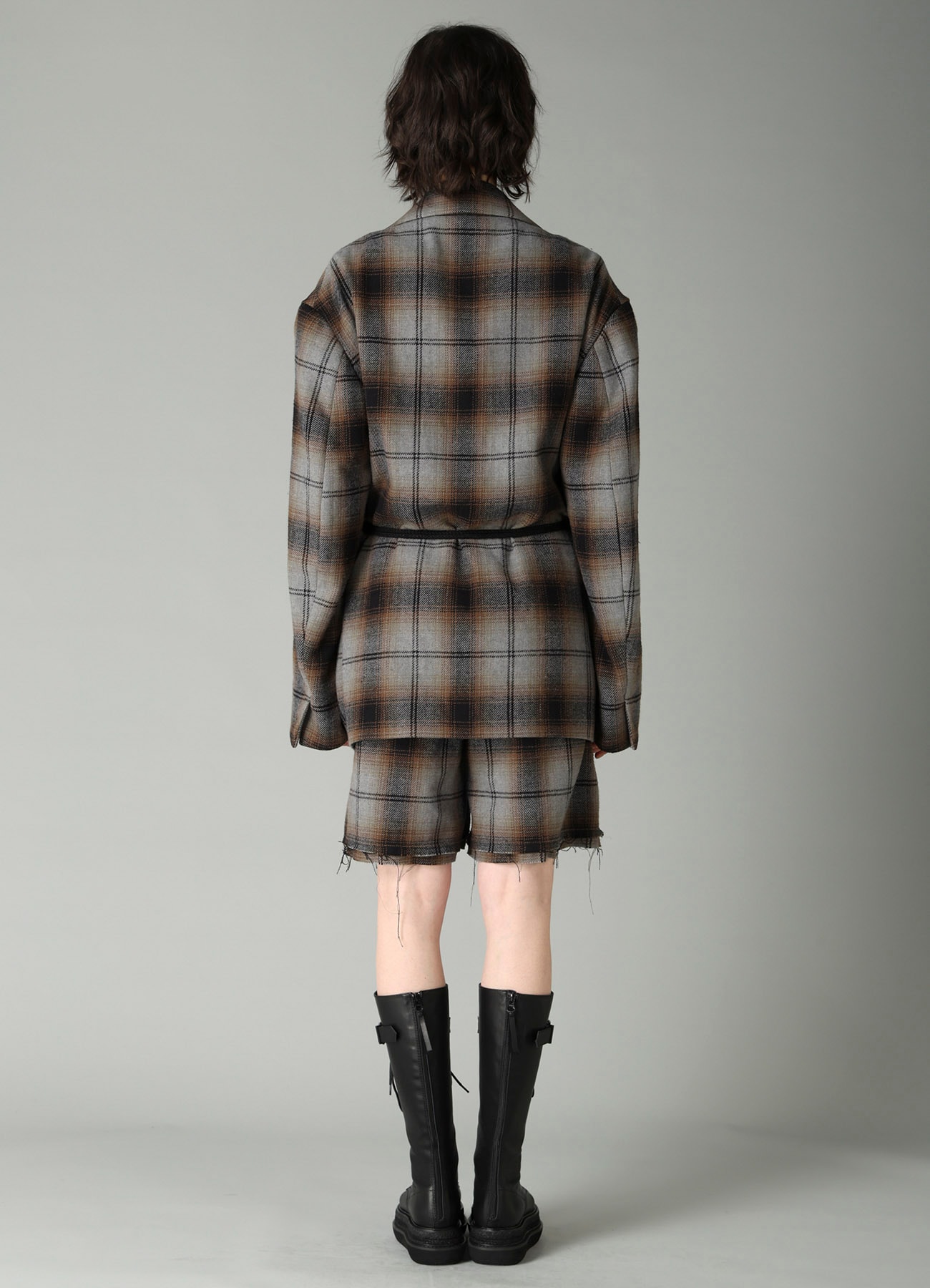 BRUSHED PLAID TOGGLE B DETAIL JACKET