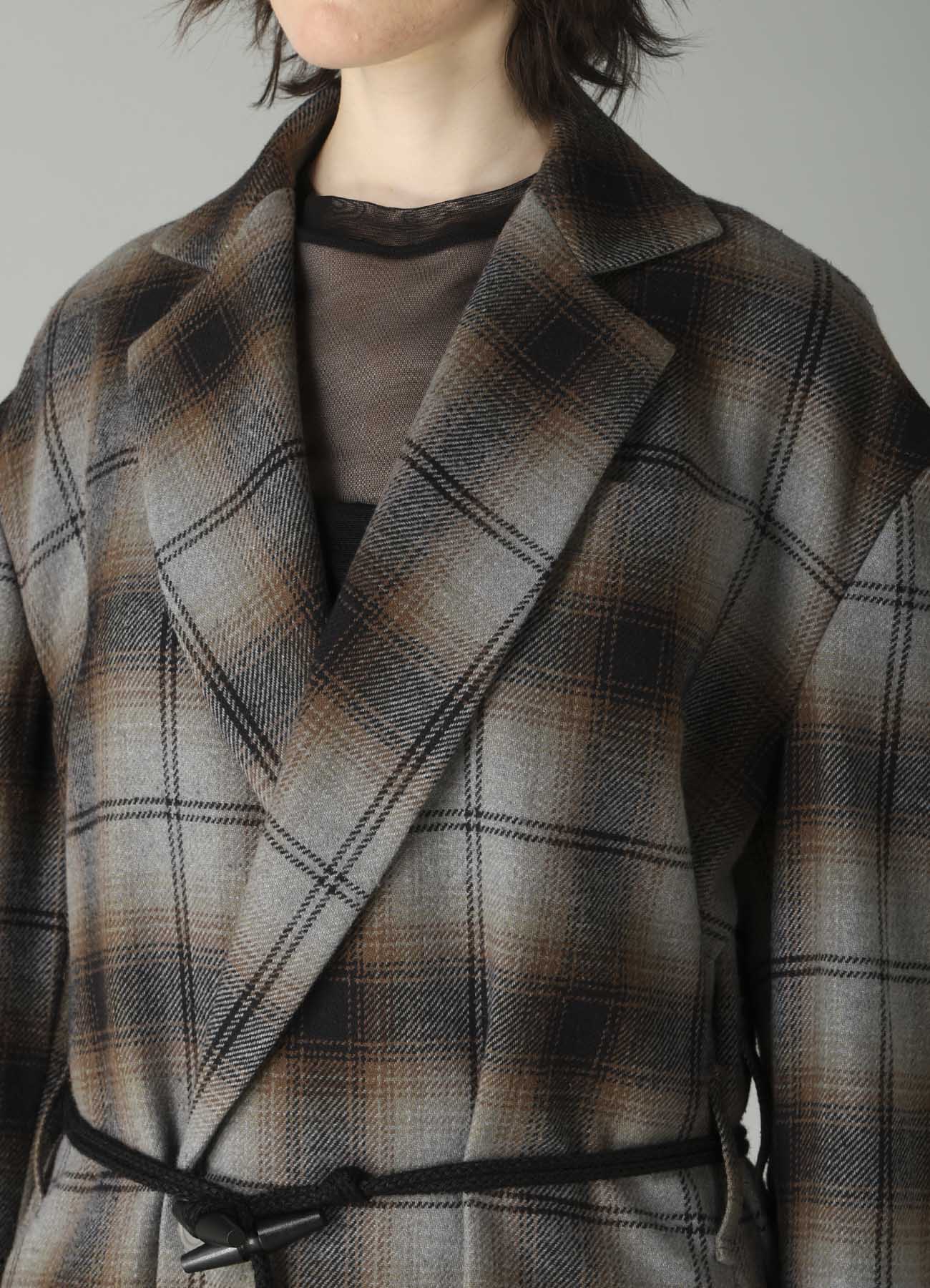 BRUSHED PLAID TOGGLE B DETAIL JACKET