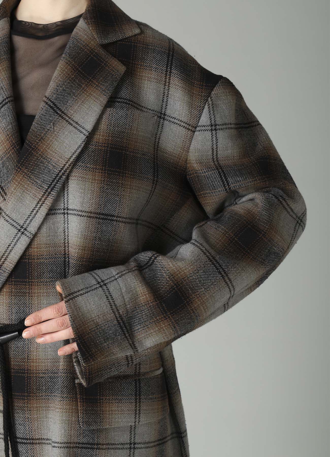 BRUSHED PLAID TOGGLE B DETAIL JACKET