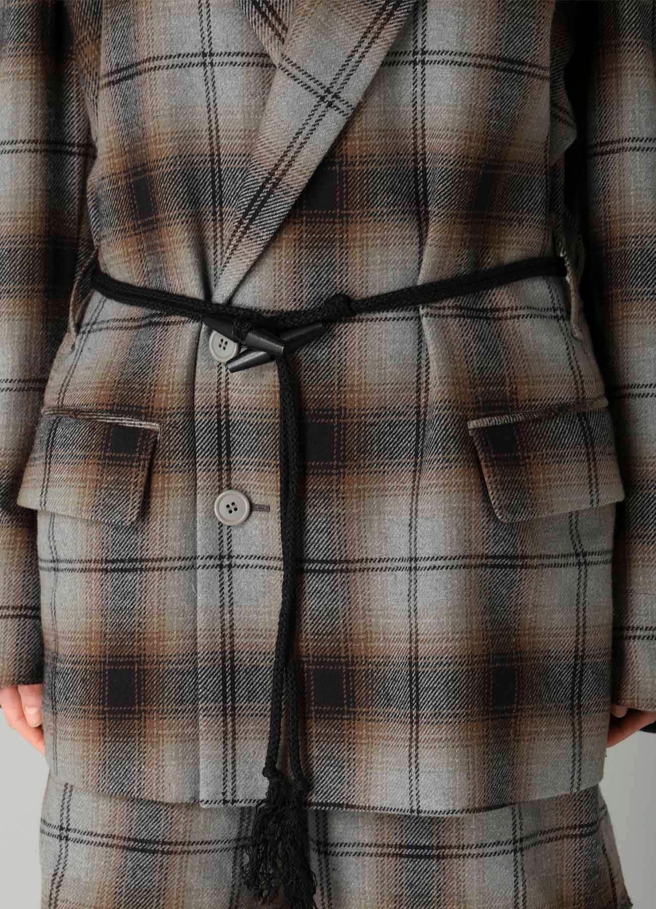 BRUSHED PLAID TOGGLE B DETAIL JACKET