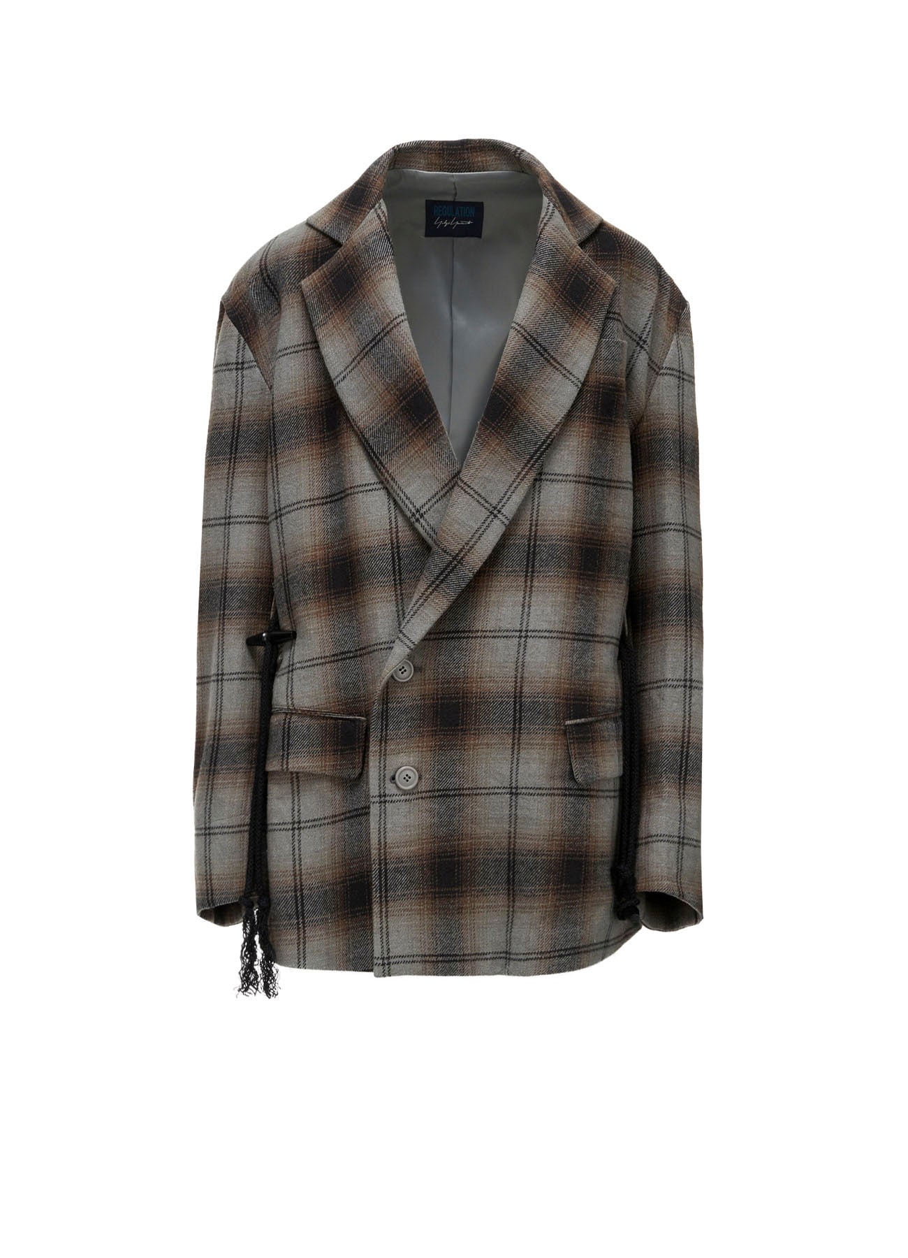 BRUSHED PLAID TOGGLE B DETAIL JACKET