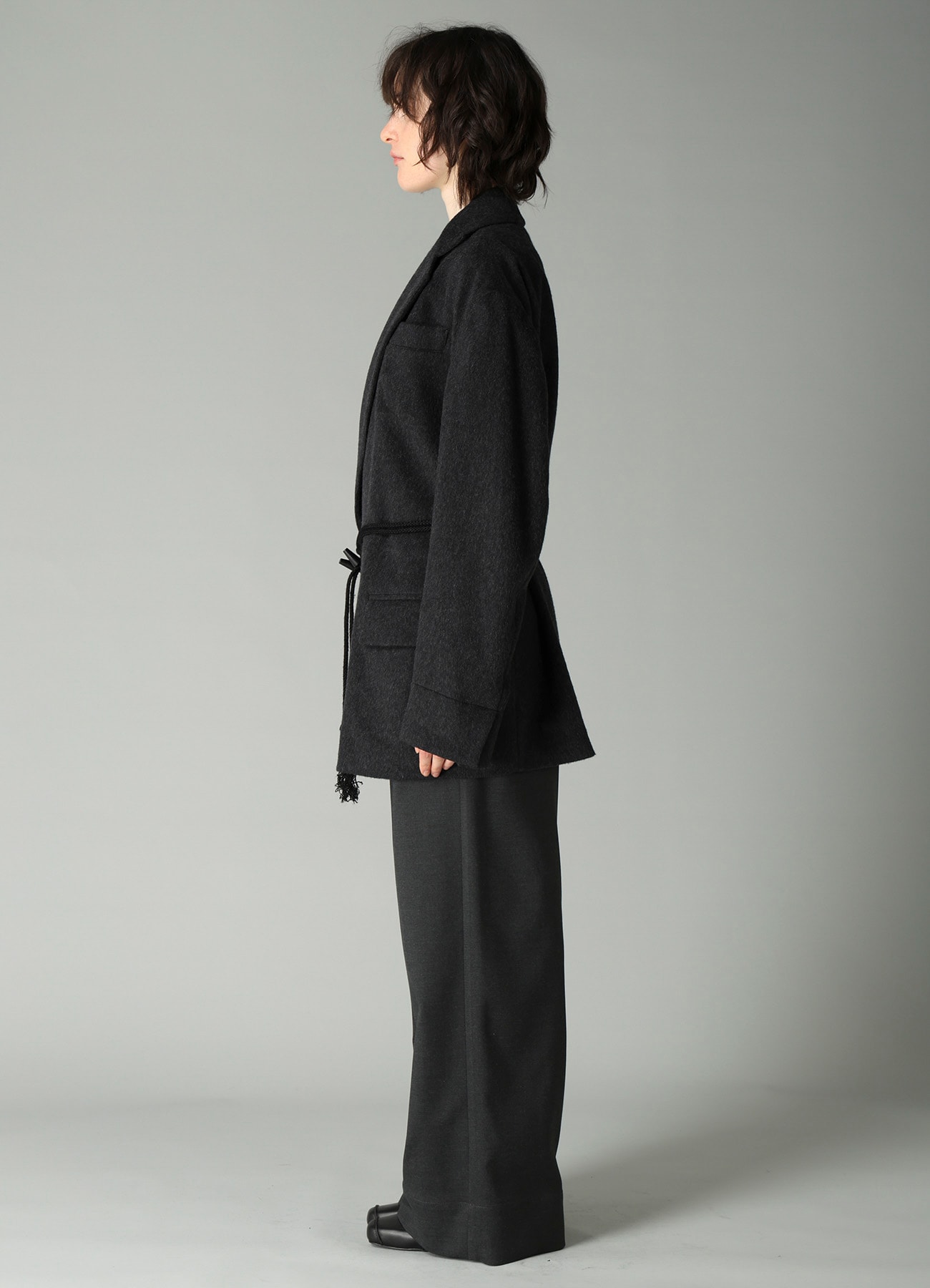 CASHMERE MIXED BEAVER TOGGLE B DETAIL JACKET