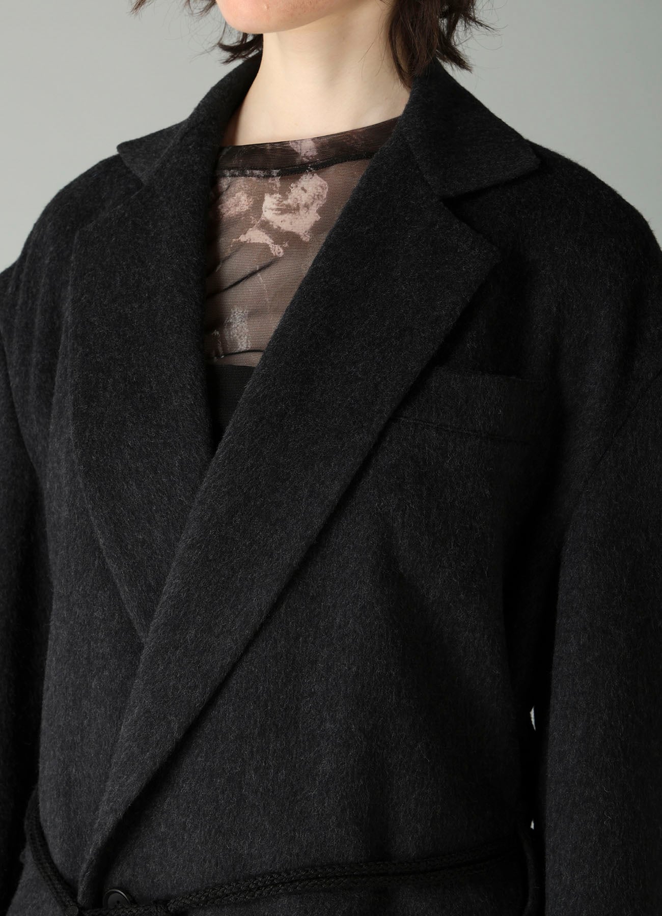 CASHMERE MIXED BEAVER TOGGLE B DETAIL JACKET