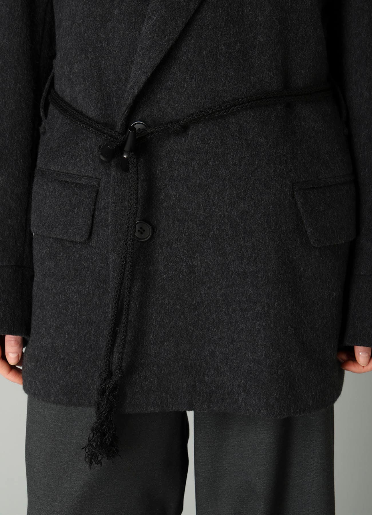 CASHMERE MIXED BEAVER TOGGLE B DETAIL JACKET