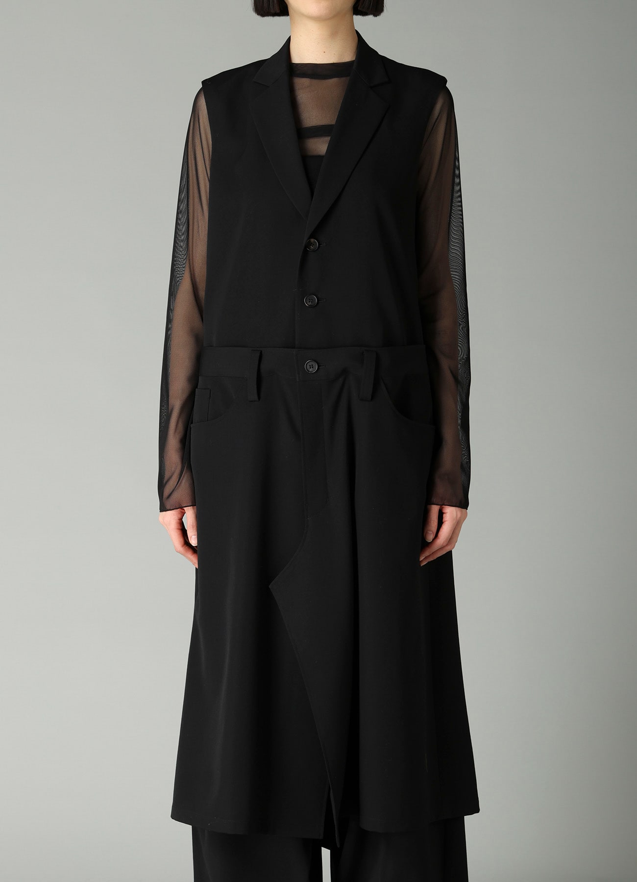 GABARDINE SKIRT COMBI LONG VEST