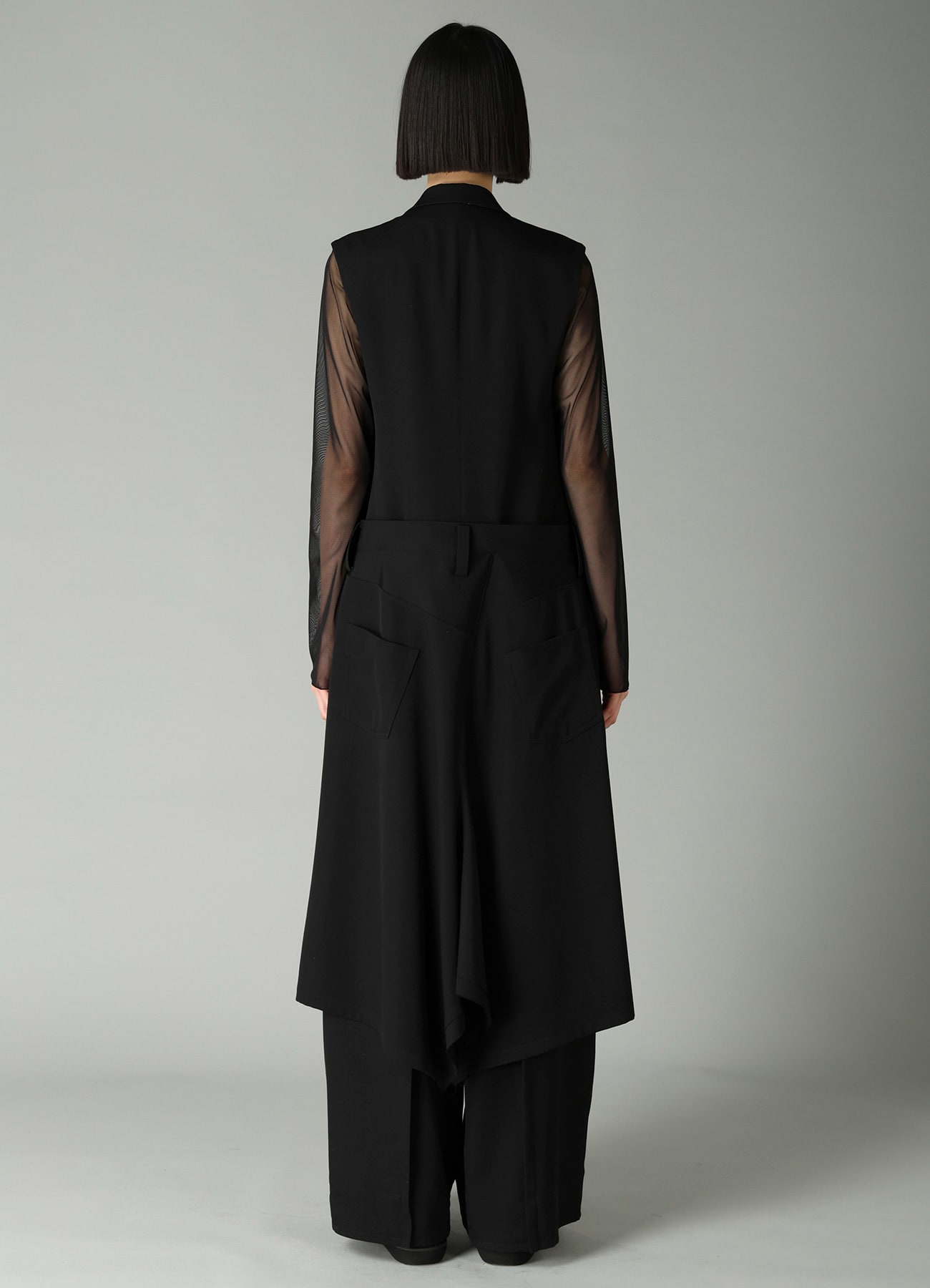GABARDINE SKIRT COMBI LONG VEST