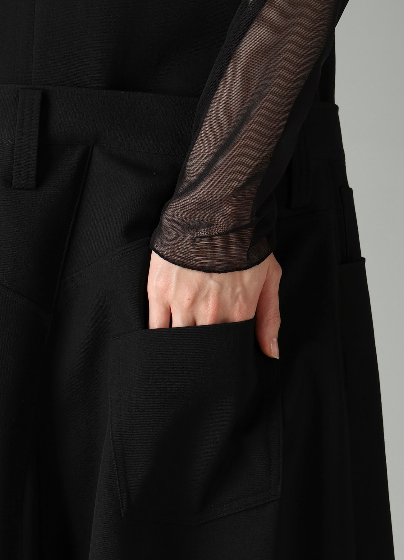 GABARDINE SKIRT COMBI LONG VEST