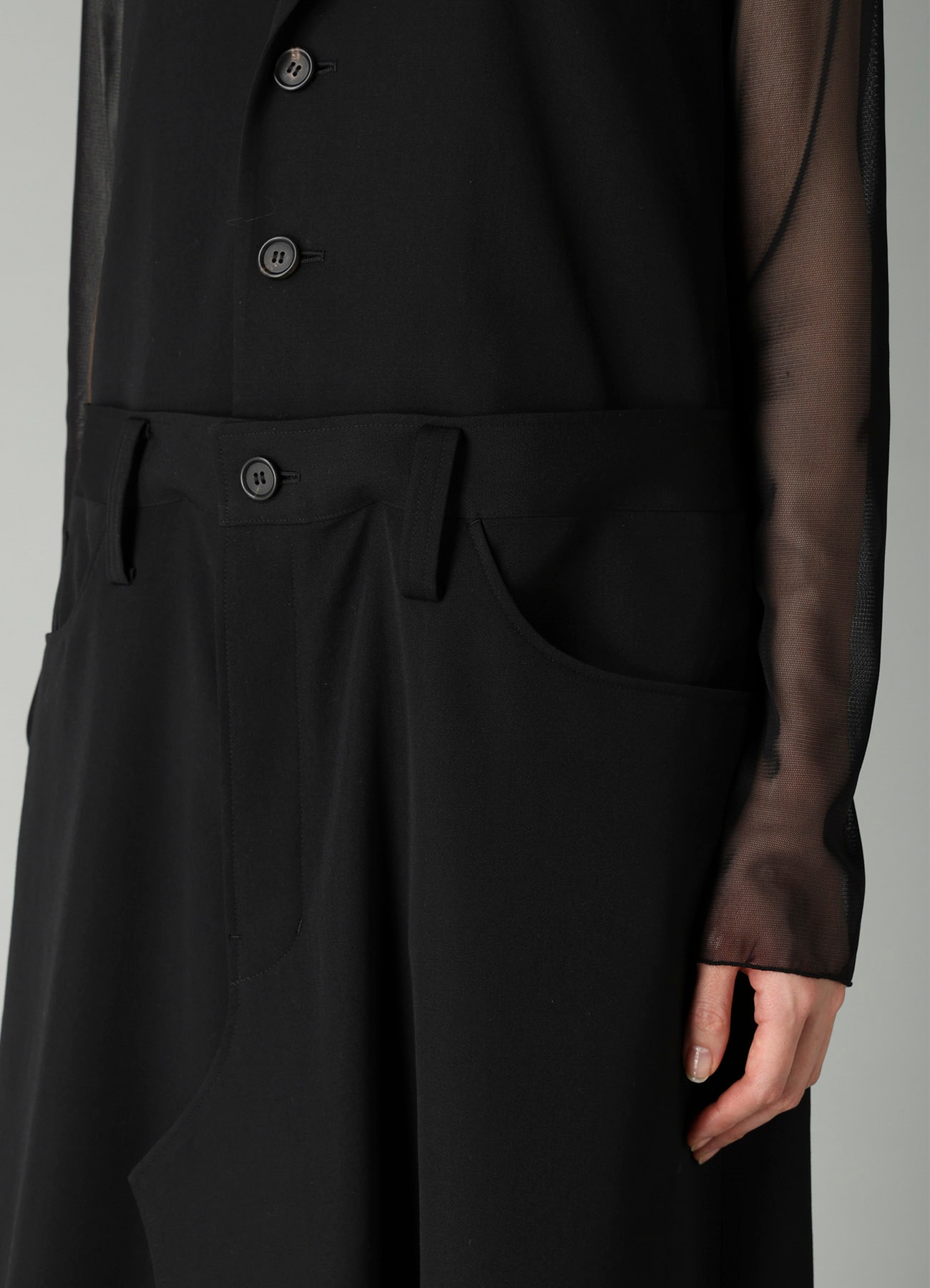 GABARDINE SKIRT COMBI LONG VEST