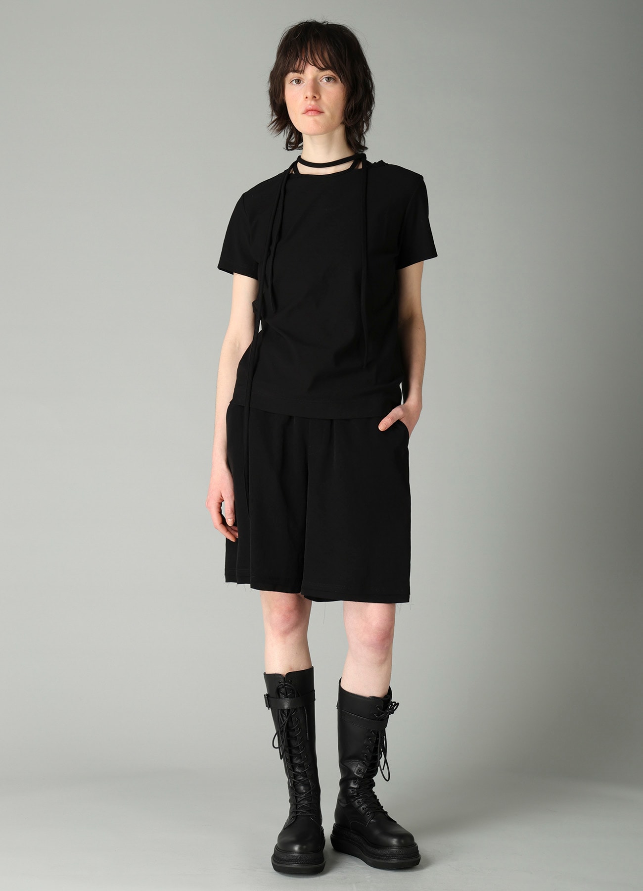 Ta/Pe CREPE DE CHINE DOUBLE WAIST SHORT PANTS