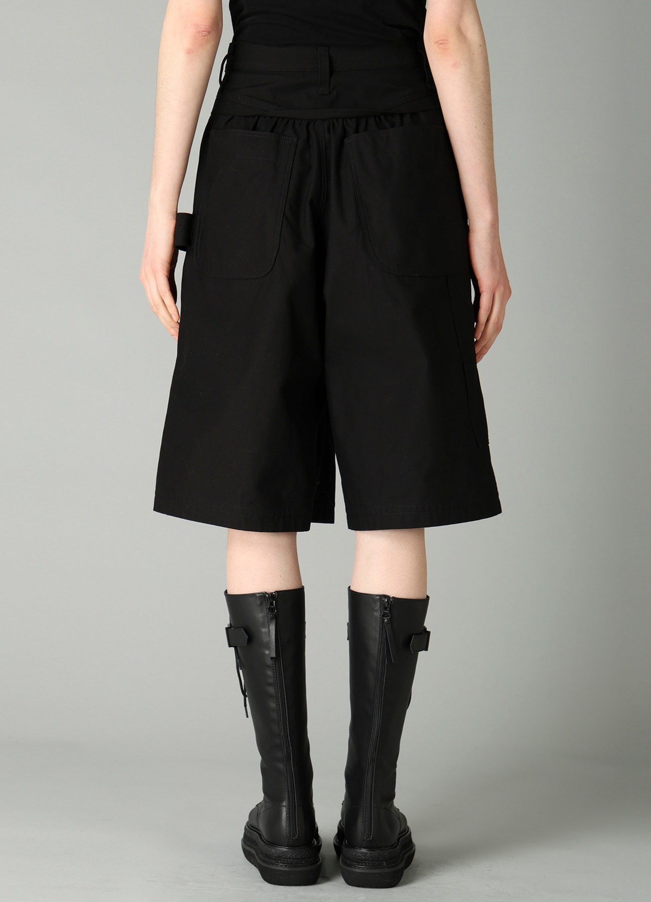 MILITARY BACKSIDE SATIN PAINTER SHORT PANTS