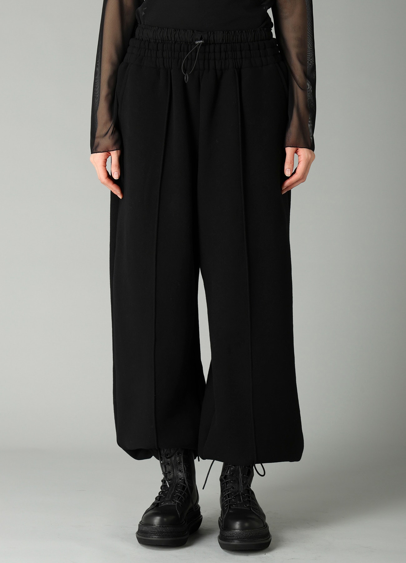 BRUSHED FRENCH TERRY DOUBLE WAIST SWEAT PANTS