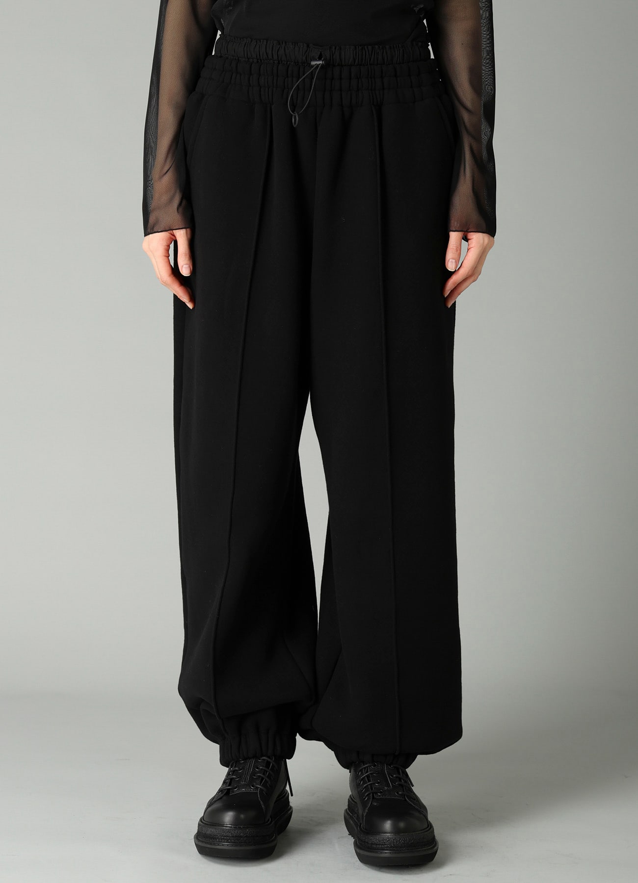 BRUSHED FRENCH TERRY DOUBLE WAIST SWEAT PANTS