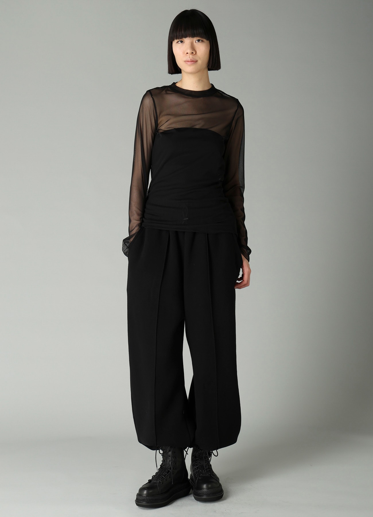 BRUSHED FRENCH TERRY DOUBLE WAIST SWEAT PANTS