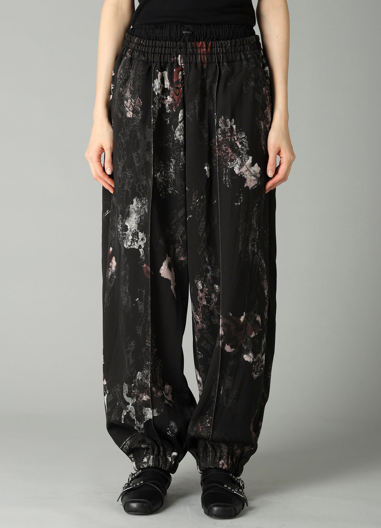 LACE FLOWER PT DOUBLE WAIST SWEAT PANTS