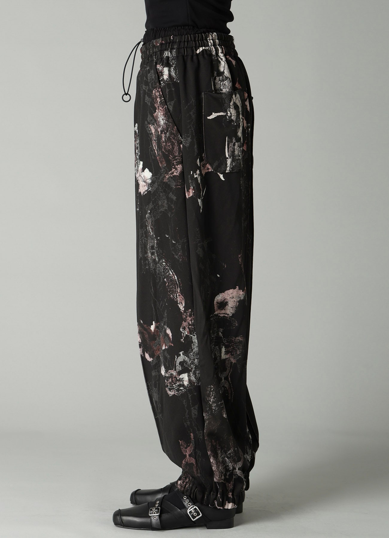 LACE FLOWER PT DOUBLE WAIST SWEAT PANTS
