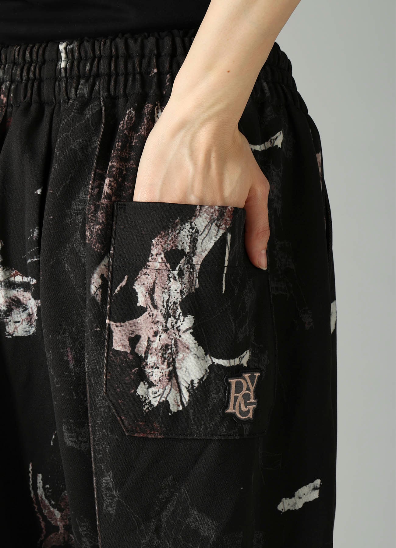 LACE FLOWER PT DOUBLE WAIST SWEAT PANTS