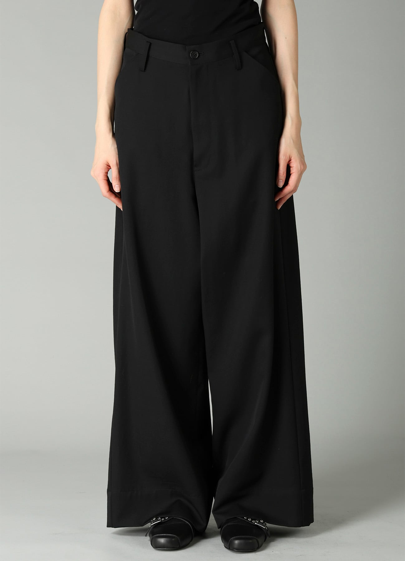 GABARDINE MAXI WIDE PANTS