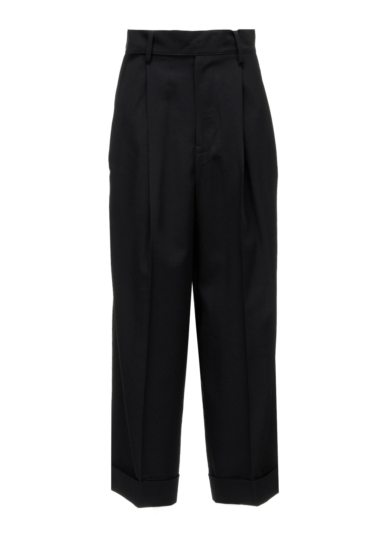 GABARDINE 2 TUCKS BAGGY PANTS
