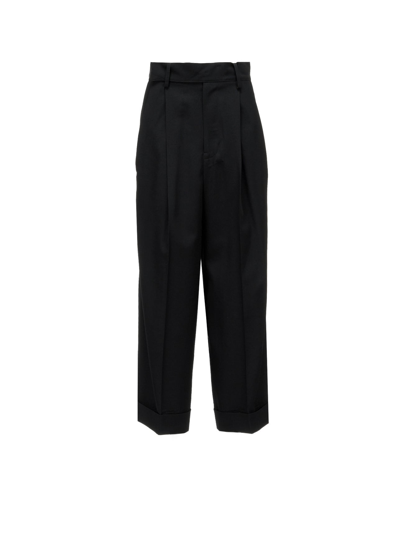 GABARDINE 2 TUCKS BAGGY PANTS