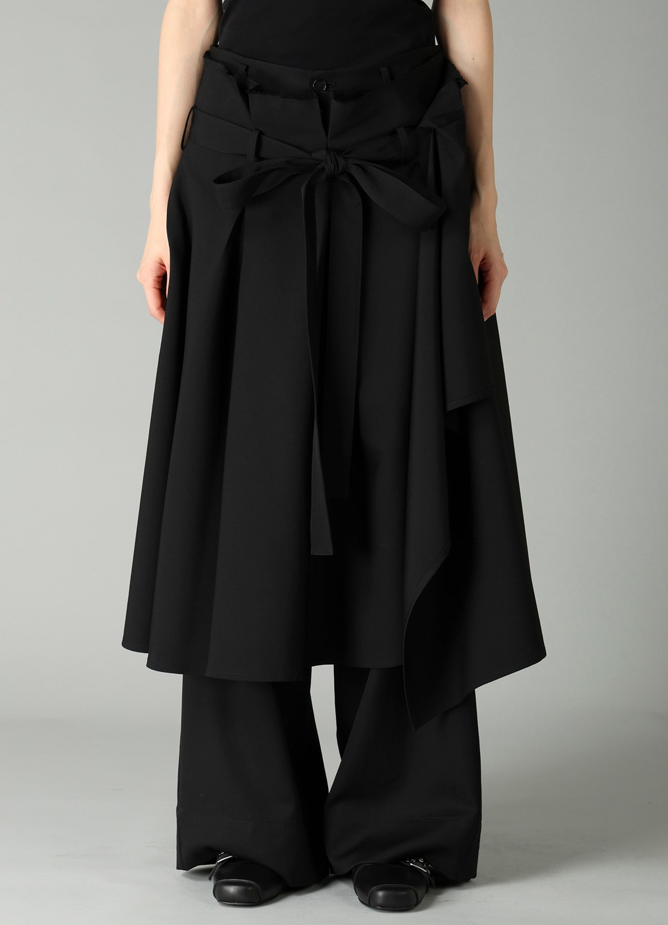 GABARDINE TUCK&DRAPE WRAP SKIRT