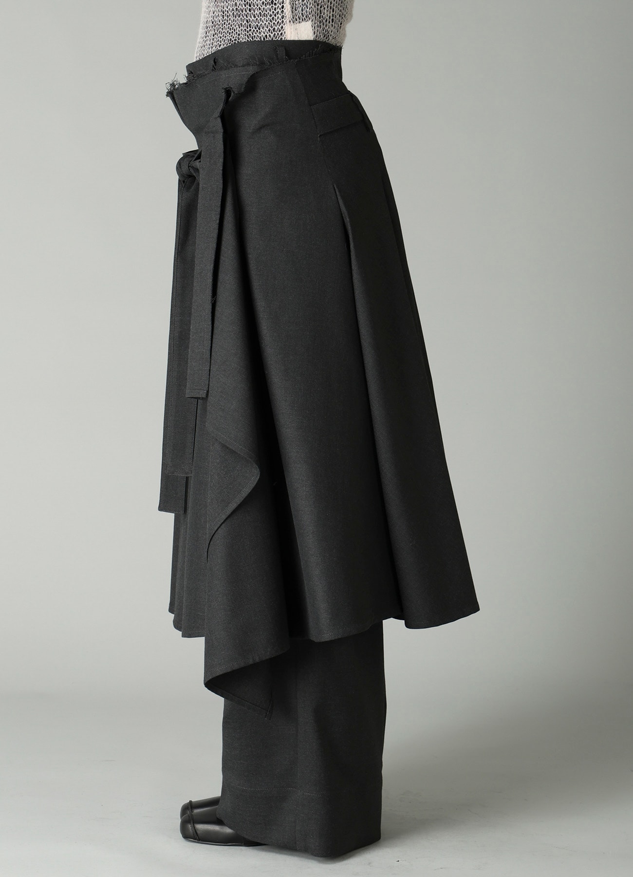 E/Ry TWILL TUCK&DRAPE WRAP SKIRT