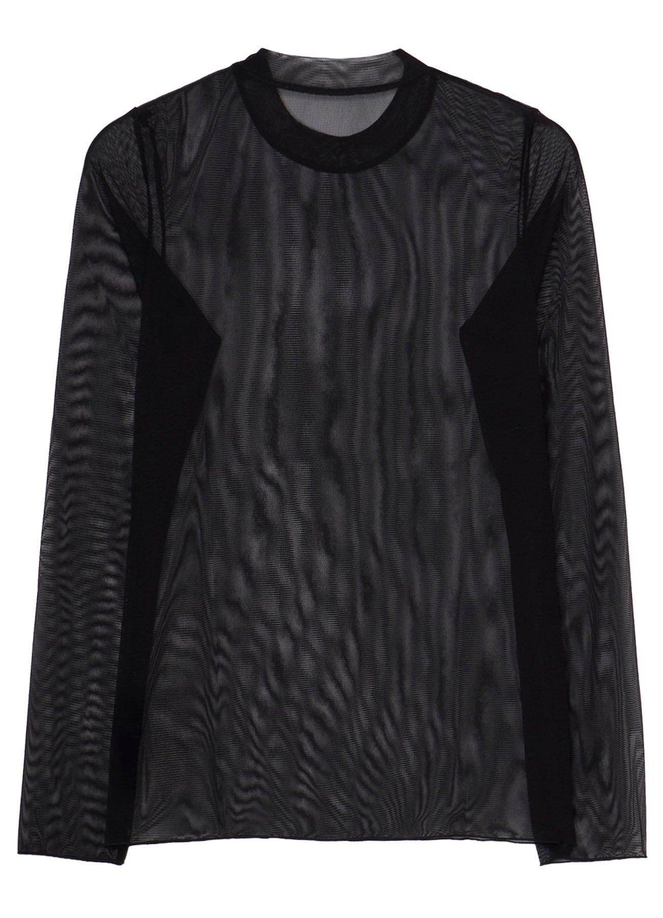 WOOLY TULLE CREWNECK LONG SLV T