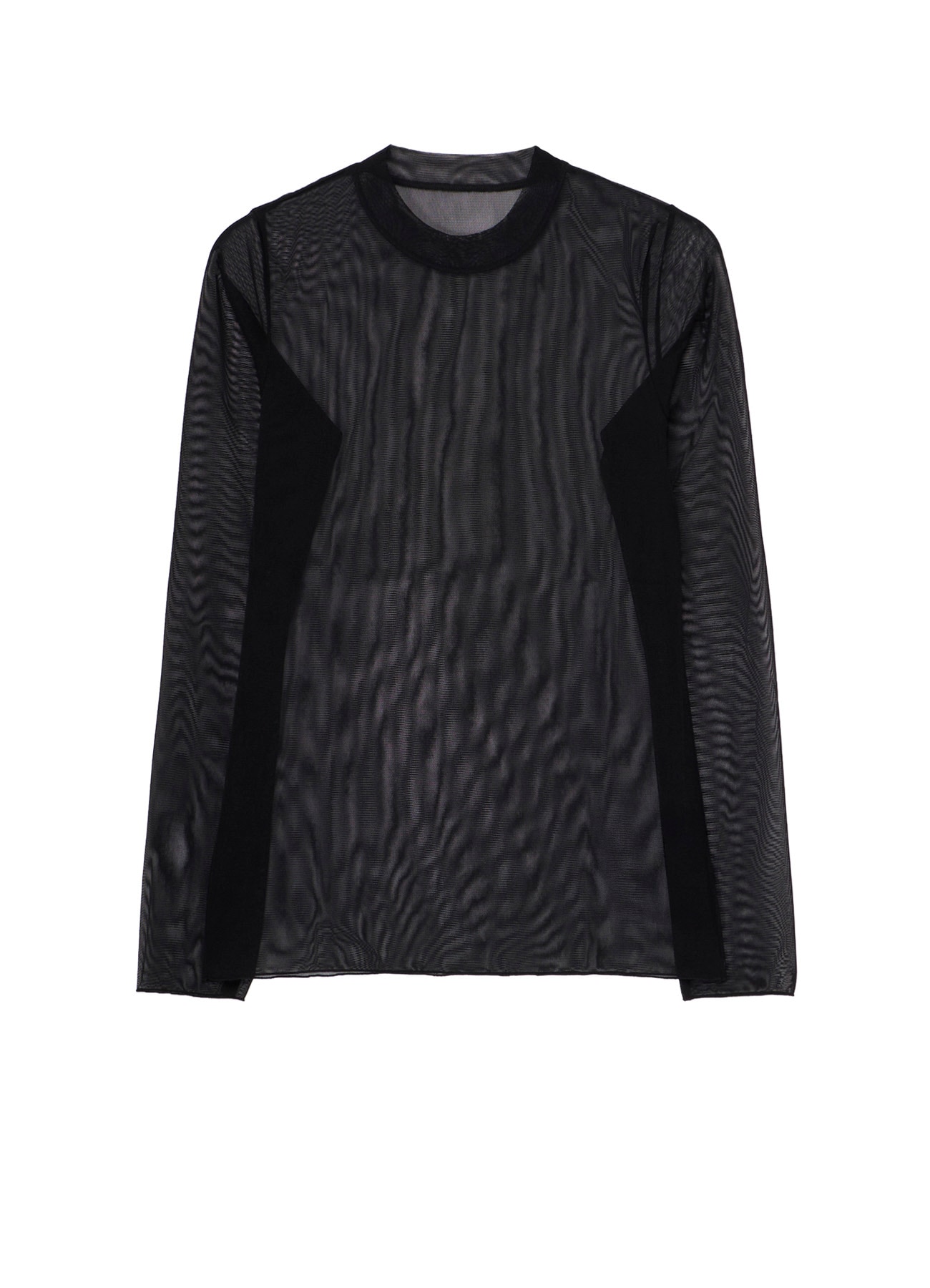 WOOLY TULLE CREWNECK LONG SLV T