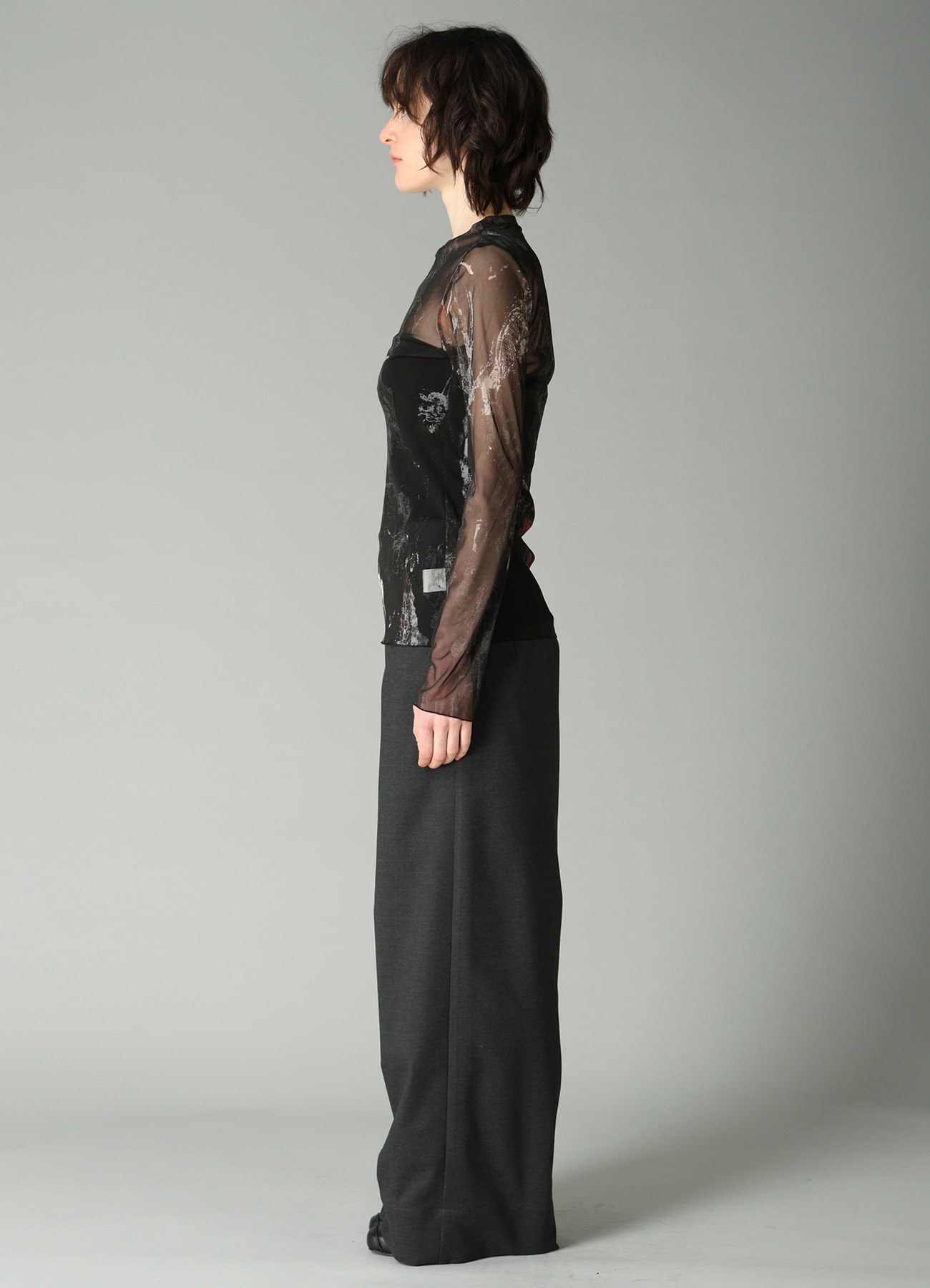WOOLY TULLE PT CREWNECK LONG SLV T