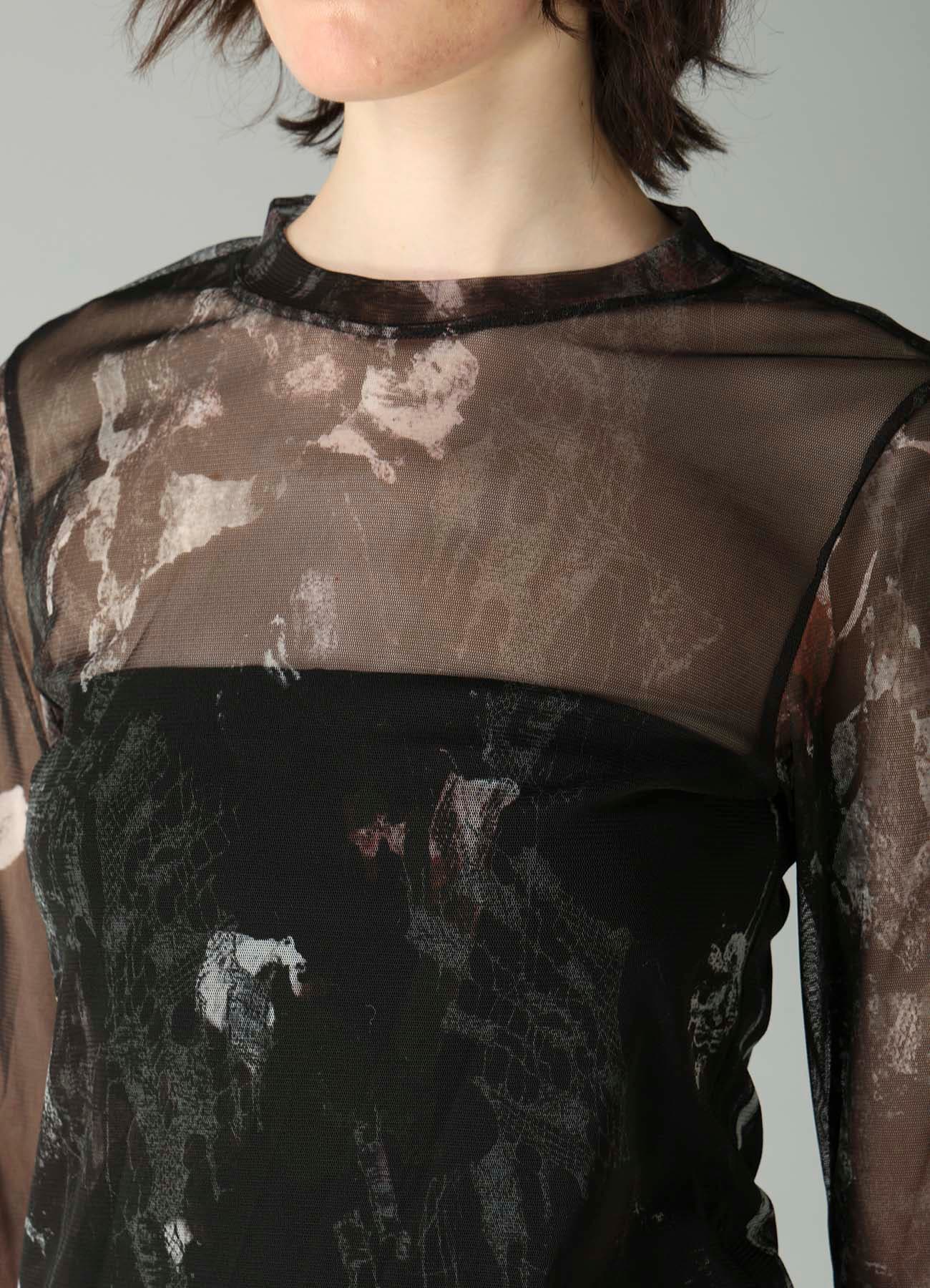 WOOLY TULLE PT CREWNECK LONG SLV T
