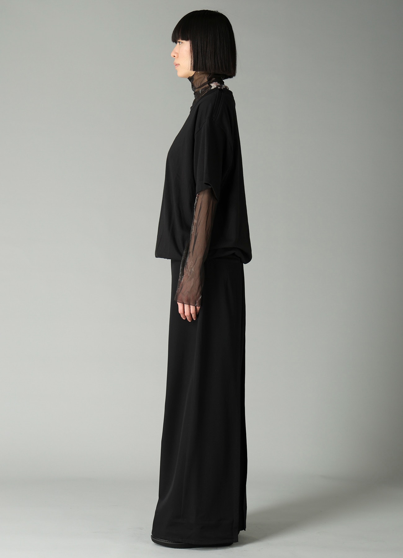 COMBED SINGLE JERSEY DOUBLE LAYERED HIGHNECK T