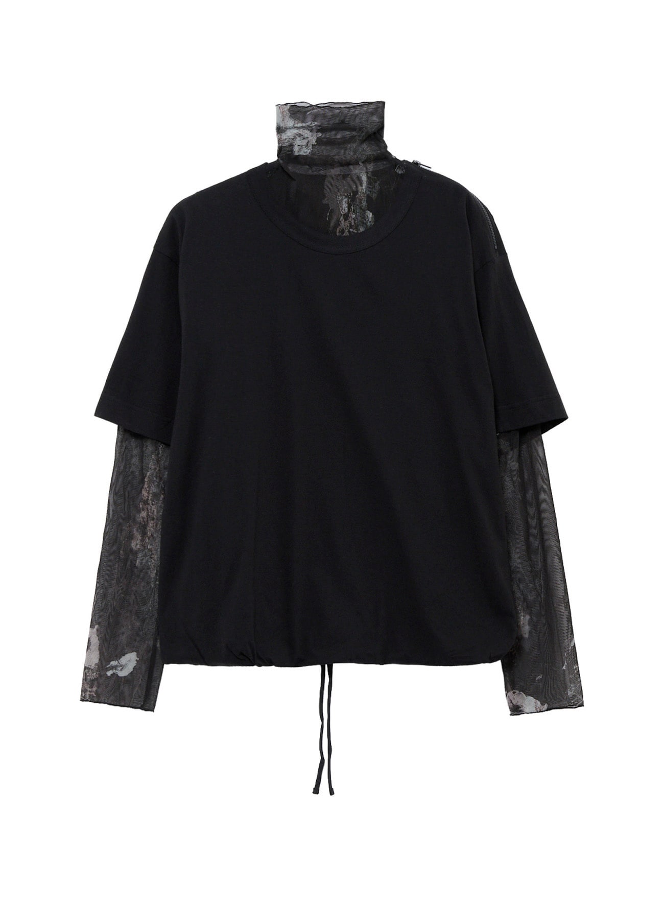COMBED SINGLE JERSEY DOUBLE LAYERED HIGHNECK T