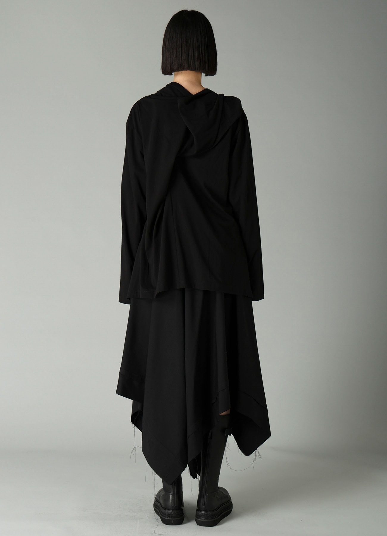 COTTON SINGLE JERSEY BACKSIDE DRAPE DETAIL T