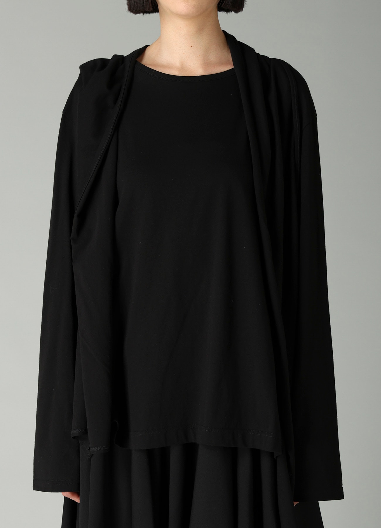 COTTON SINGLE JERSEY BACKSIDE DRAPE DETAIL T