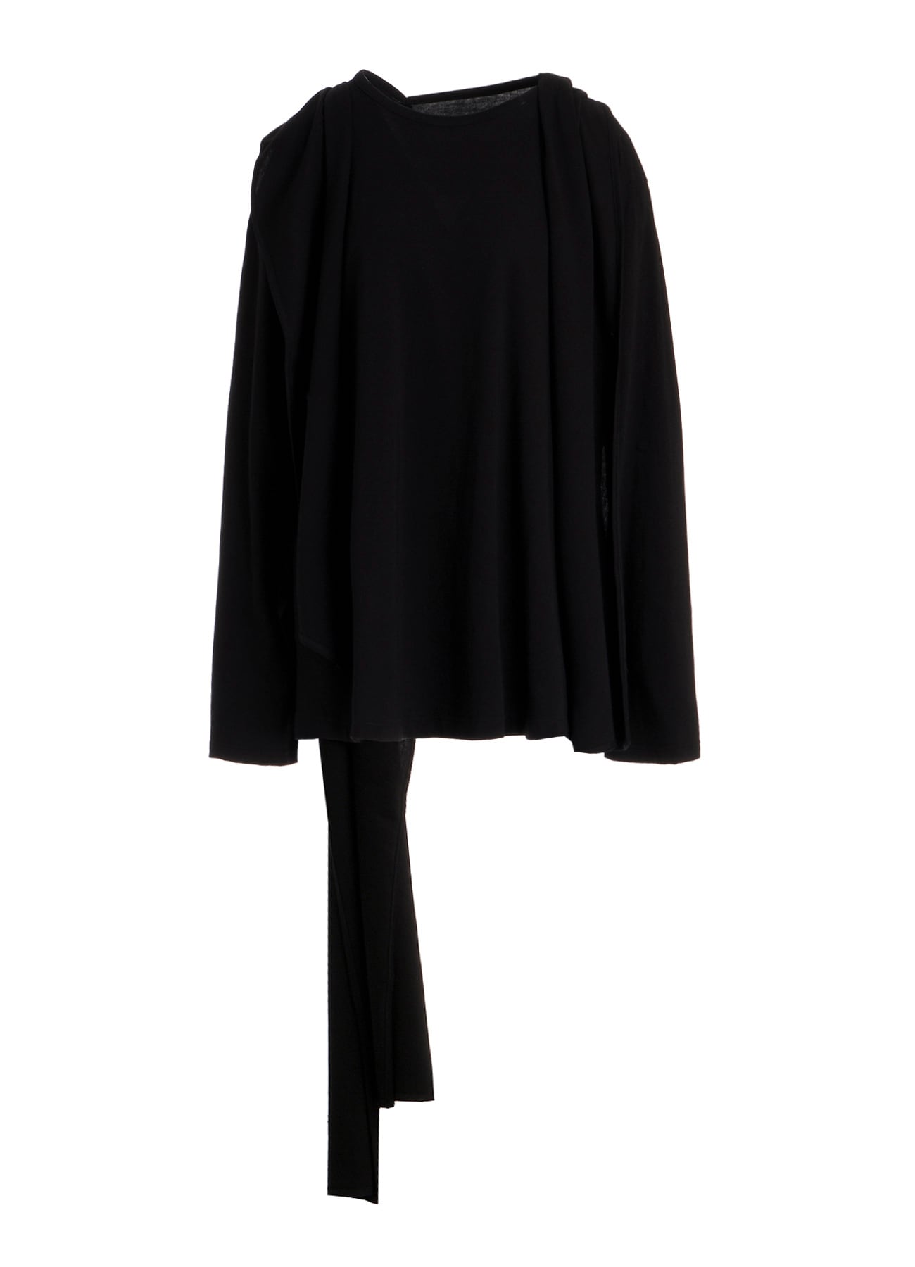 COTTON SINGLE JERSEY BACKSIDE DRAPE DETAIL T
