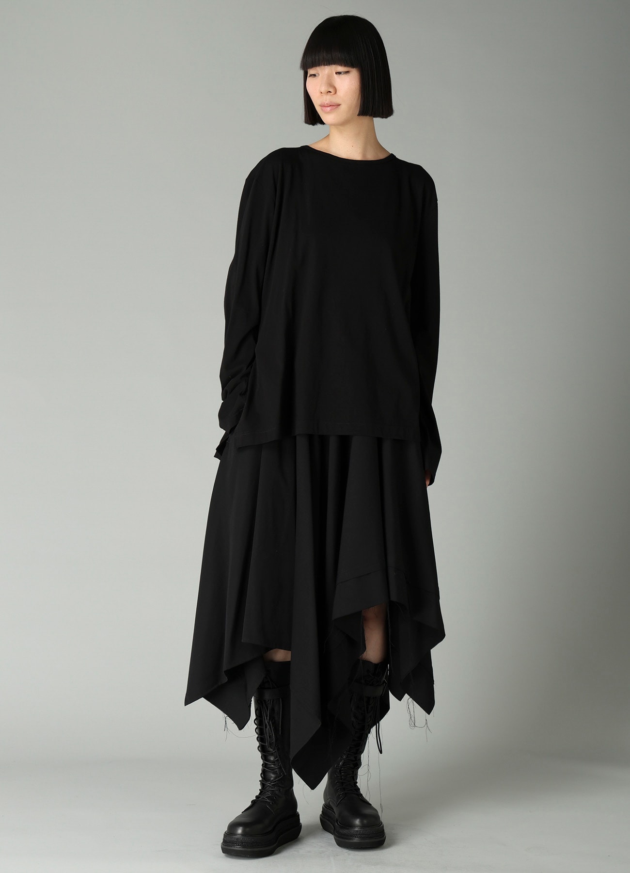 COTTON SINGLE JERSEY BACKSIDE DRAPE DETAIL T