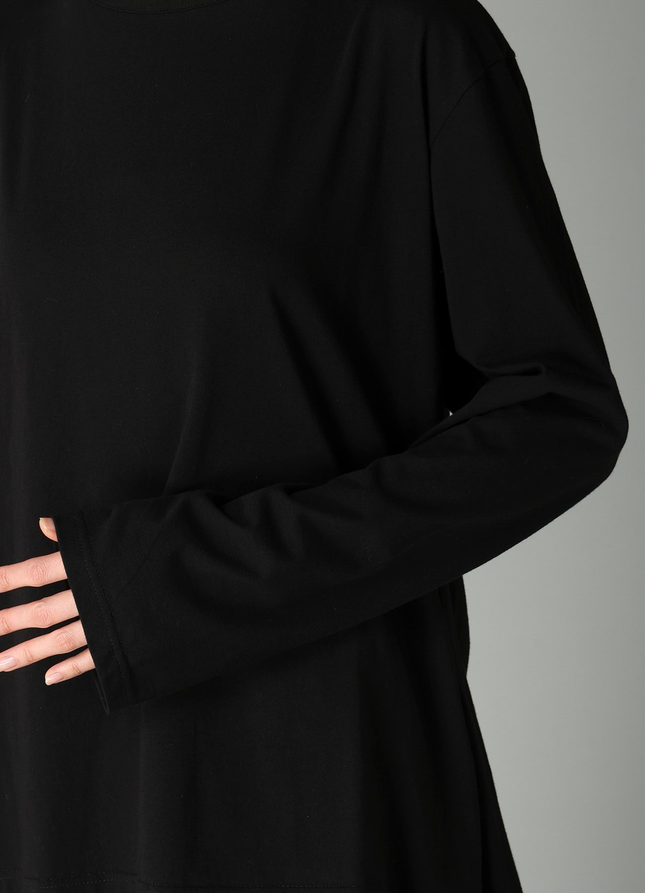 COTTON SINGLE JERSEY BACKSIDE DRAPE DETAIL T
