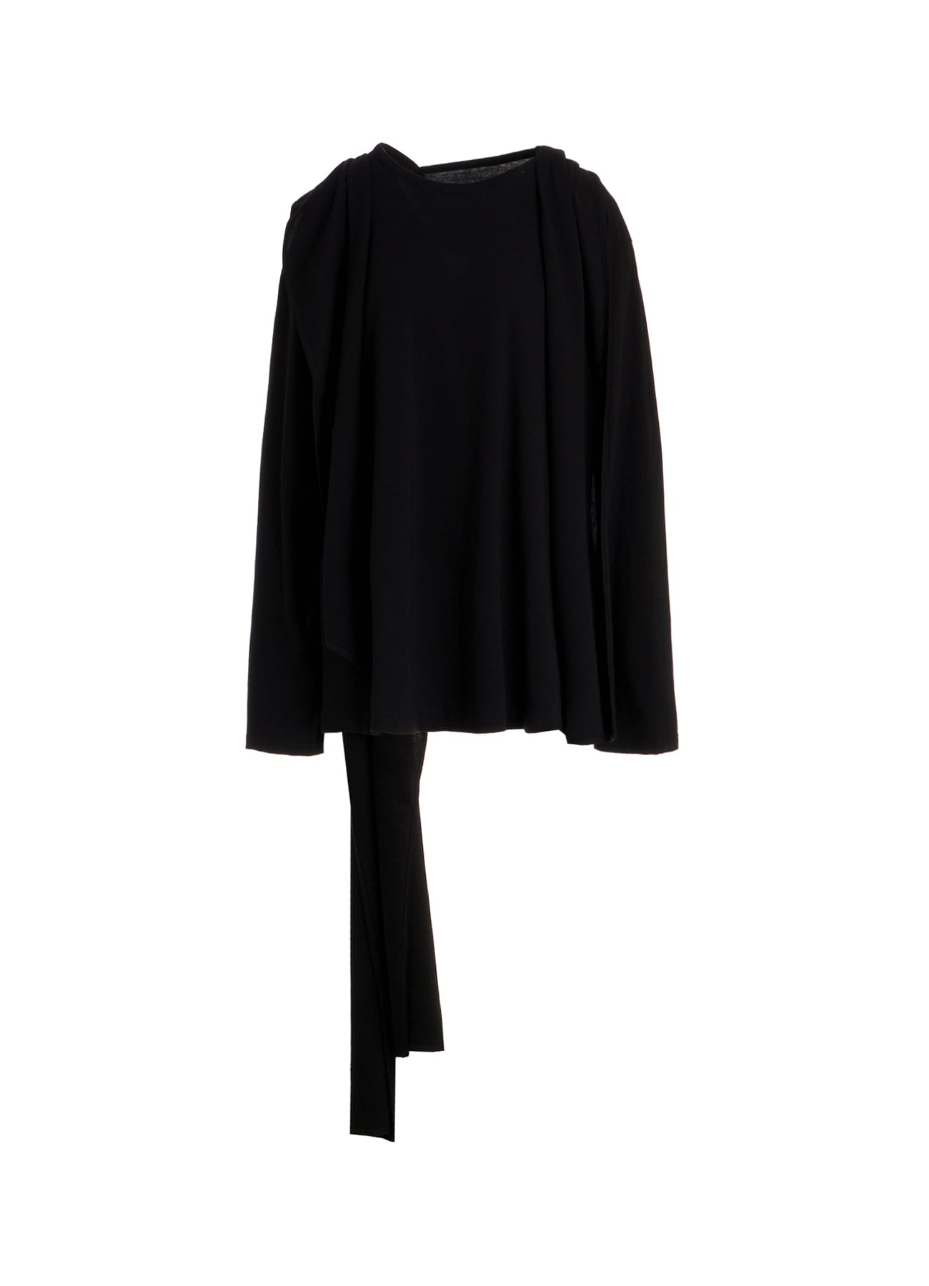 COTTON SINGLE JERSEY BACKSIDE DRAPE DETAIL T