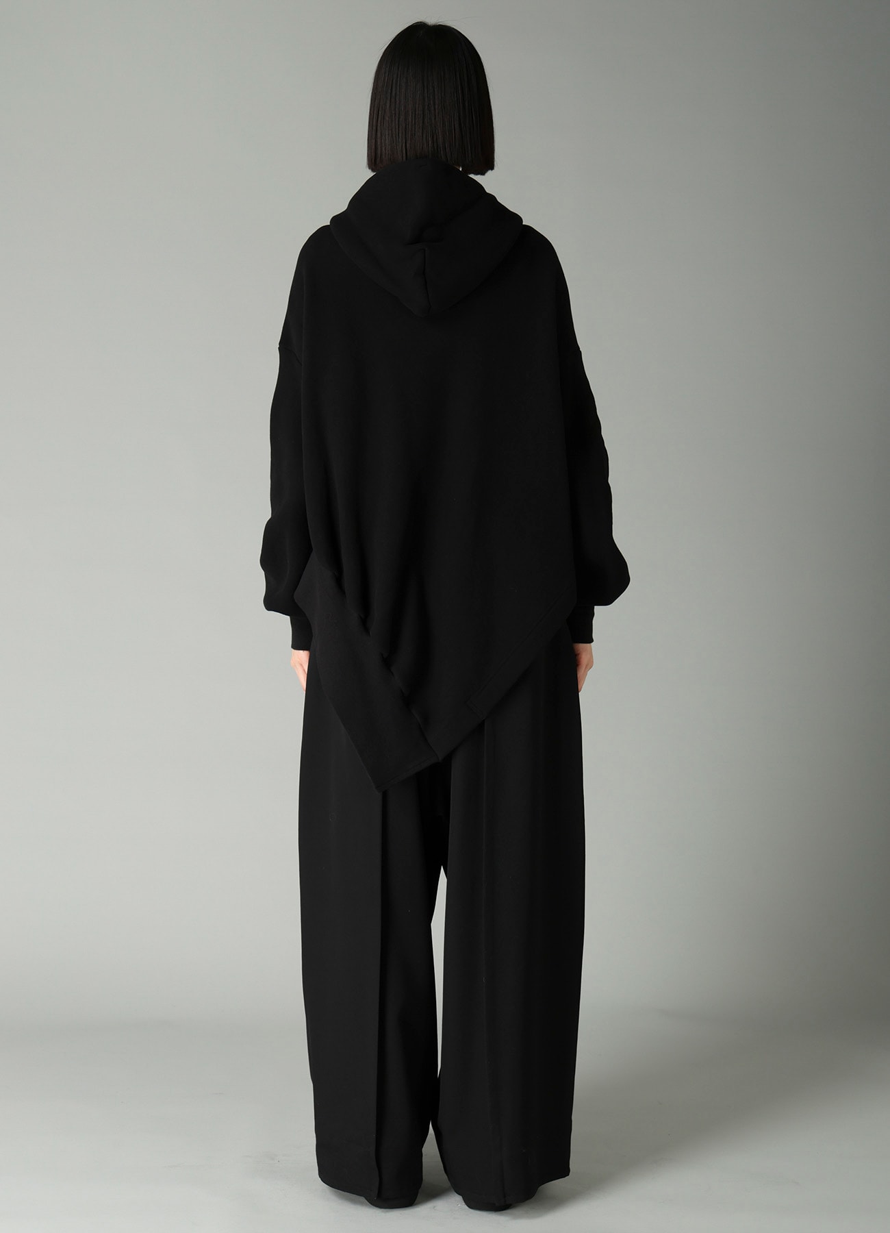 Liy/C BRUSHED FRENCH TERRY UNBALANCED HOODIE